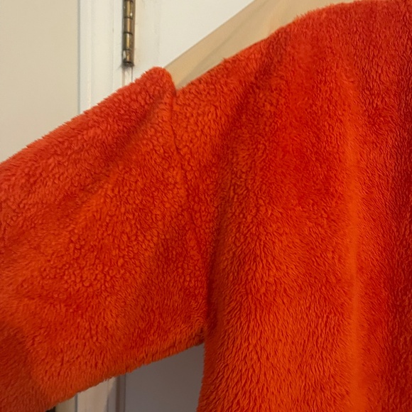 J. Crew Superplush Sherpa Full Zip Jacket Orange Colorblock - Picture 10 of 16